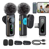 2-Pack Wireless Lavalier Clip-On Microphones