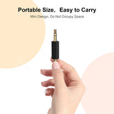 2 Pack 3.5Mm 1/8 Stereo Jack to 3.5Mm Audio Male to Male Adapter Connectors Gold Plated Compatible with for Taotronics, Mpow BH129 Bluetooth Receiver