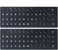 [2 Pack] Universal English Keyboard Stickers, Replacement English Keyboard Stickers with Black Background and White Lettering, Each Unit: 0.43" X 0.51" -Matte