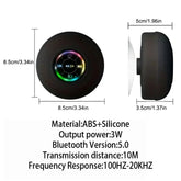 AquaBeat Mini: Waterproof LED Bluetooth Speaker with Powerful Sound & Suction Cup Mount